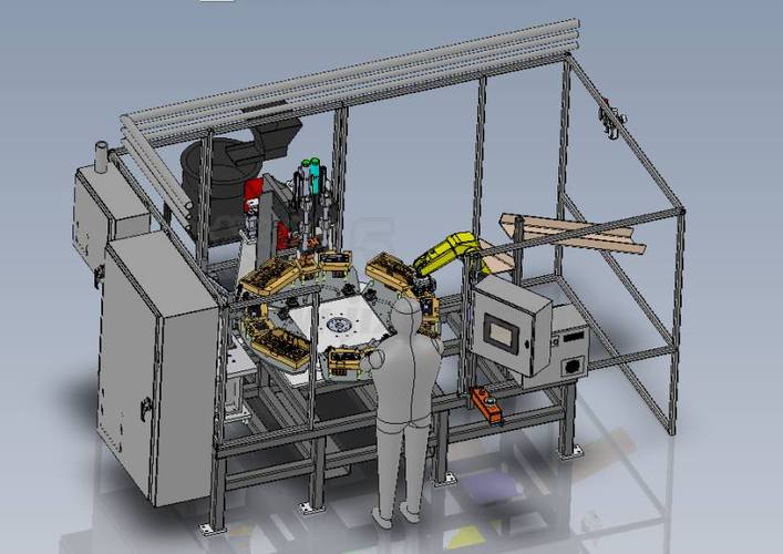 机器人焊接机转盘式非标自动化设备三维模型solidworks设计easm格式